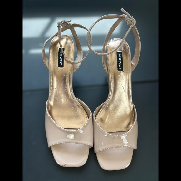 Nine West Women's Patent Leather Wedge Heels Size 12 - Picture 1 of 6